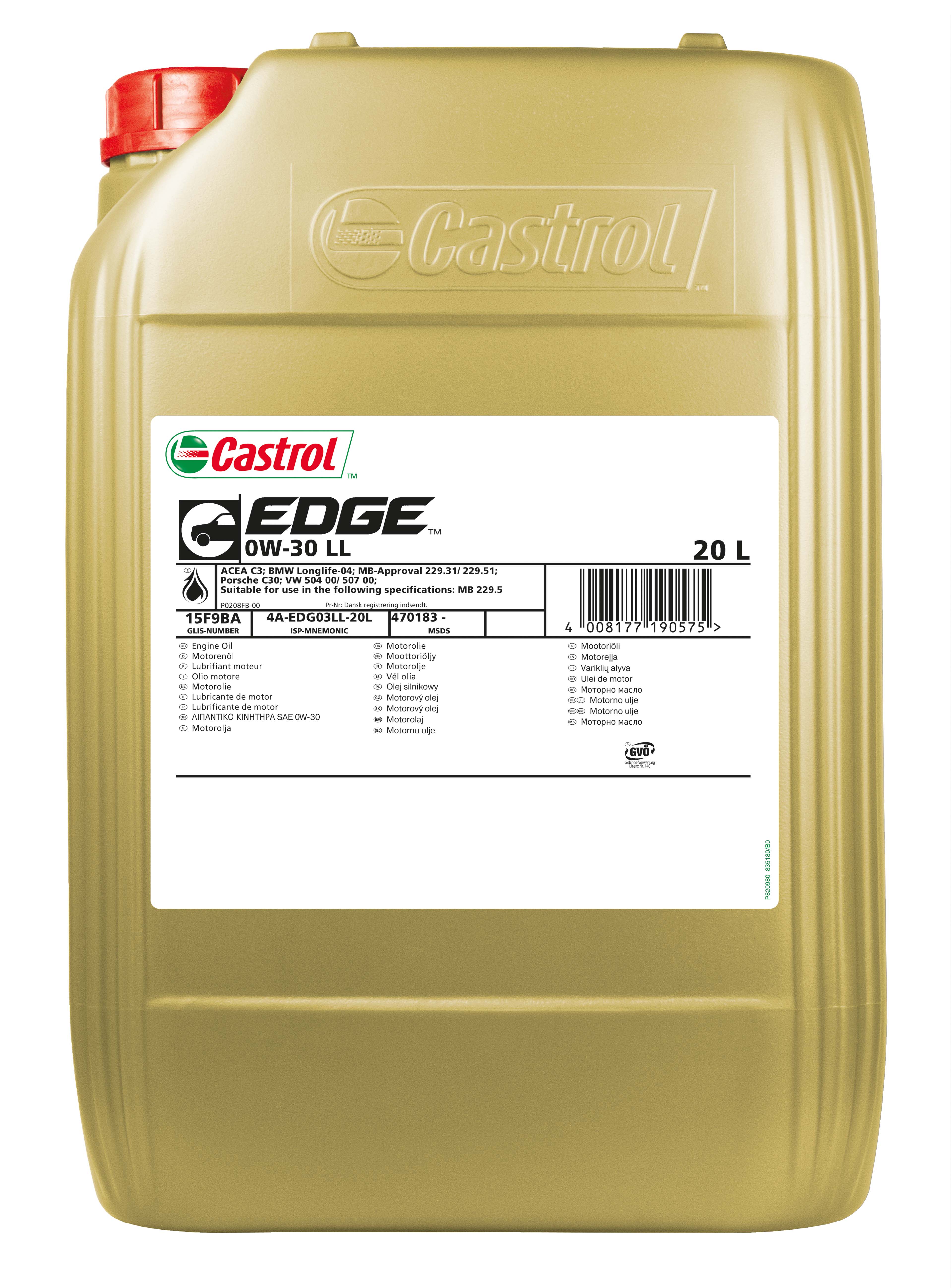 CASTROL EDGE 0W30 LL  20 Ltr.