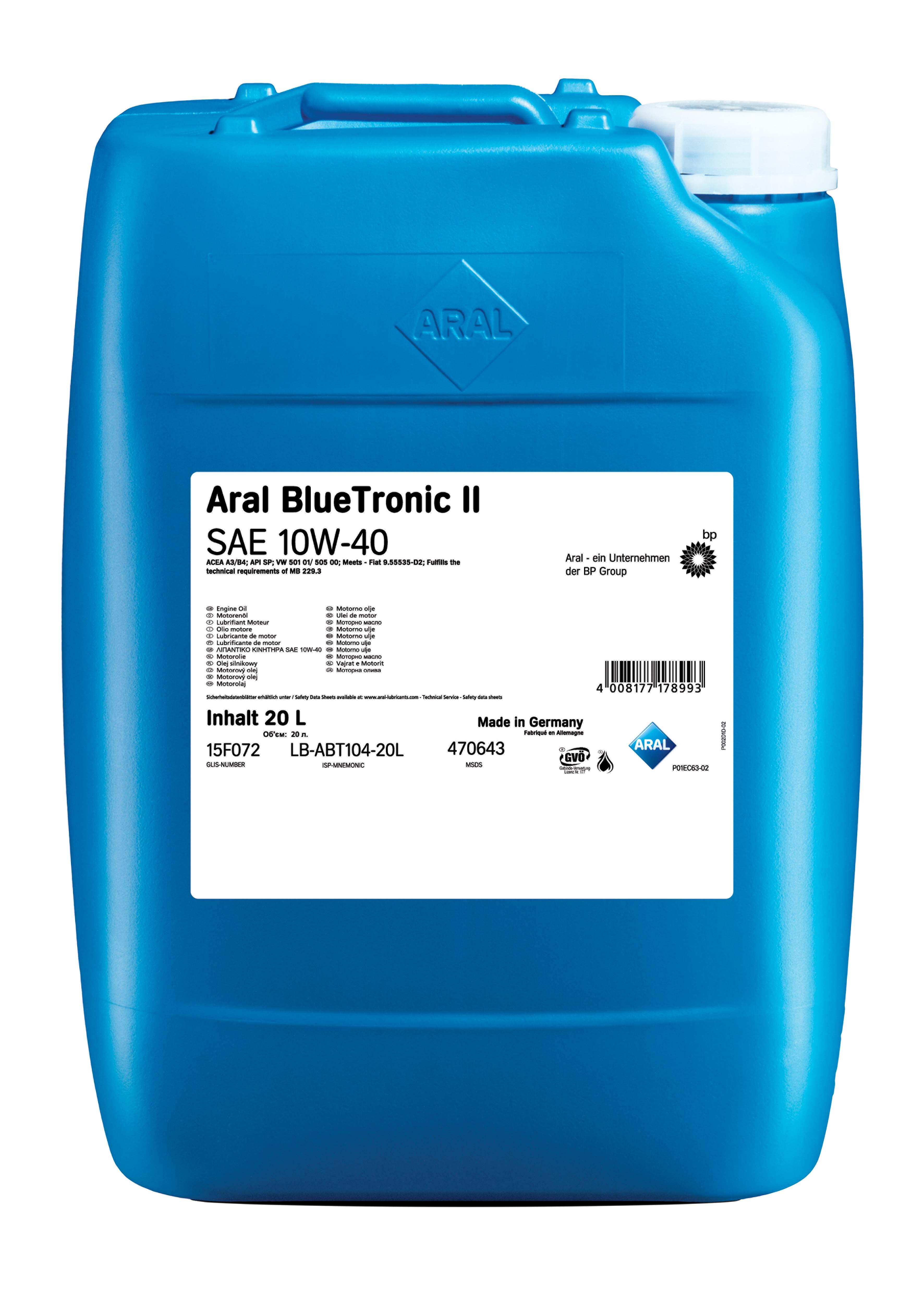 ARAL BLUE TRONIC II 10W40  20 Ltr.